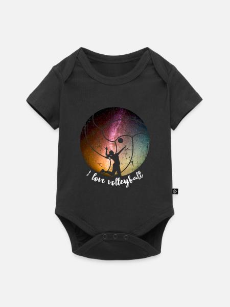 Volleyball Aufschlag - Baby Premium Kurzarmbody - Schwarz