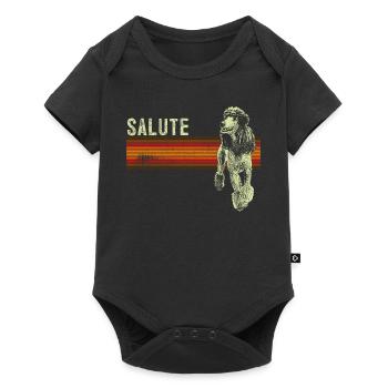 Caniche retro cadeau chemise - Body à manches courtes Premium Bébé - noir - Devant