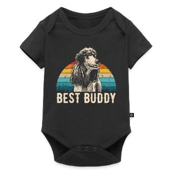 Caniche retro cadeau chemise - Body à manches courtes Premium Bébé - noir - Devant