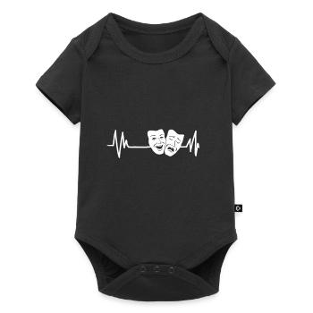 Theater Herzschlag für Schauspieler - Baby Premium Kurzarmbody - Schwarz - Vorne