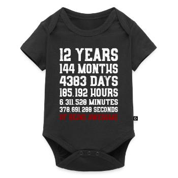 12 Years of being awesome Gift 12th Birthday - Baby Premium short-sleeve bodysuit - black - Front
