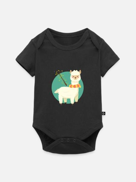Lama - Baby Premium Kurzarmbody - Schwarz
