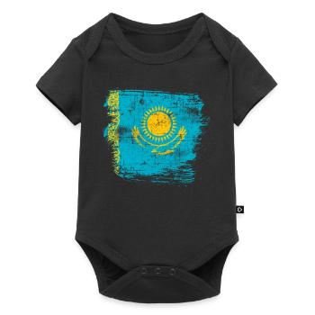 Kasachstan - Baby Premium Kurzarmbody - Schwarz - Vorne