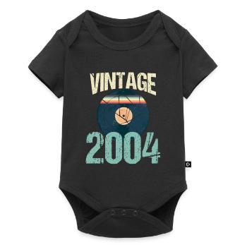 Vinyle Retro Vintage 2004 16 ème Anniversaire - Body à manches courtes Premium Bébé - noir - Devant