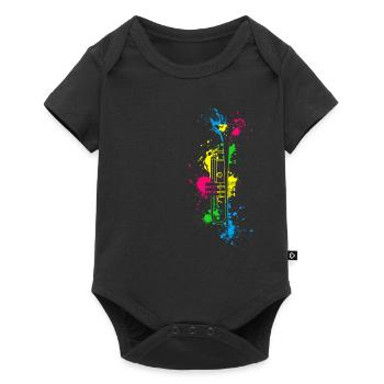 Trumpet Player Musician Jazz Trumpeter Gifts - Baby Premium short-sleeve bodysuit - black - Front