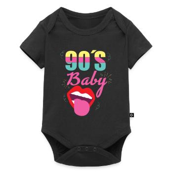 Design pour bébé des années 90 - Body à manches courtes Premium Bébé - noir - Devant