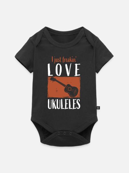 Ukulele - Baby Premium Kurzarmbody - Schwarz