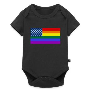 Regenbogen, LGBT, Gay Pride, US LGBT Flag - Baby Premium short-sleeve bodysuit - black - Front