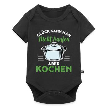 Koch Lustiges Kochen macht glücklich Geschenk - Baby Premium Kurzarmbody - Schwarz - Vorne