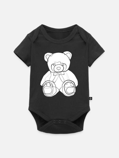 Teddybär Teddy - Baby Premium Kurzarmbody - Schwarz