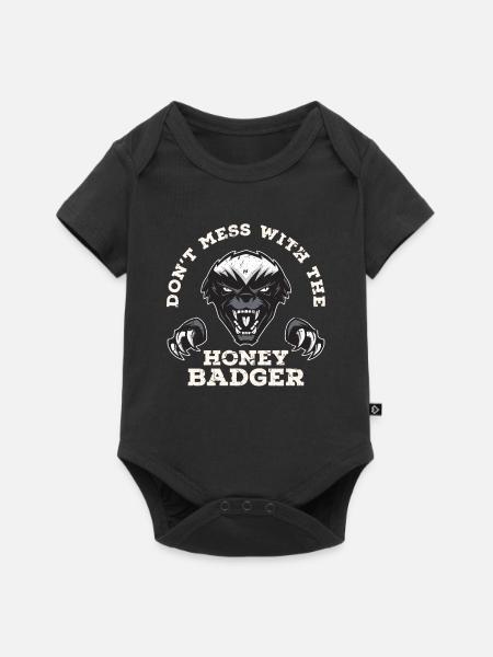 Honigdachs Jäger - Baby Premium Kurzarmbody - Schwarz