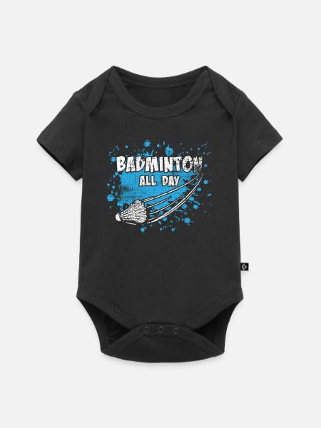 Badminton - Baby Premium Kurzarmbody - Schwarz