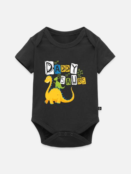 Daddy Saurus - Baby Premium Kurzarmbody - Schwarz