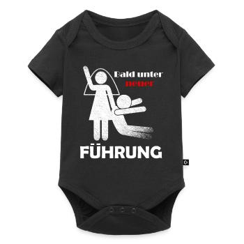 Bald unter neuer Führung, JGA Bräutigam, Heirat - Baby Premium Kurzarmbody - Schwarz - Vorne