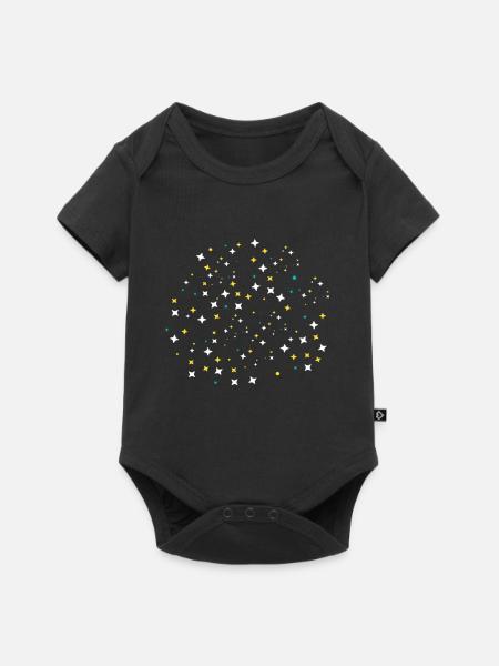 background stars blue white yellow - Baby Premium short-sleeve bodysuit - black