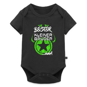 Bester kleiner Bruder Geschenkidee für Brüder - Baby Premium Kurzarmbody - Schwarz - Vorne