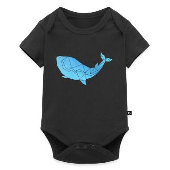 Baleine Origami Protection des animaux marins Sauvons les baleines - Body à manches courtes Premium Bébé - noir - Devant