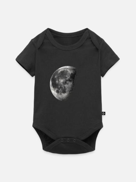 Mond / Halbmond - Baby Premium Kurzarmbody - Schwarz