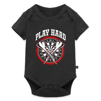 Dart Team Dartboard Dartpfeil Bullseye Dartverein - Baby Premium Kurzarmbody - Schwarz - Vorne