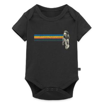 Chemise cadeau rétro caniche - Body à manches courtes Premium Bébé - noir - Devant