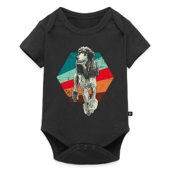Chemise cadeau rétro caniche - Body à manches courtes Premium Bébé - noir - Devant