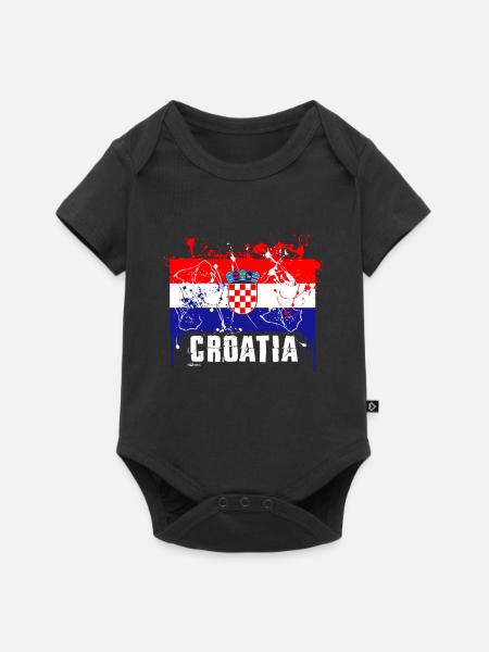 Kroatien - Baby Premium Kurzarmbody - Schwarz