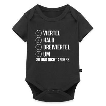 Uhrzeiten, So Und Nicht Anderst - Baby Premium Kurzarmbody - Schwarz - Vorne