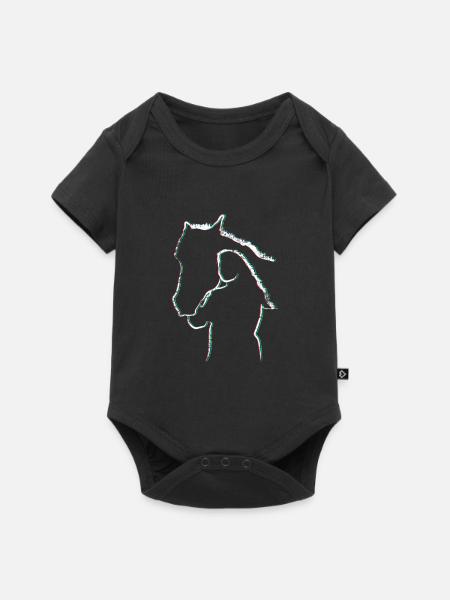 Pferde Liebhaber - Baby Premium Kurzarmbody - Schwarz