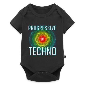 Progressive Techno Club Party Musique Rave - Body à manches courtes Premium Bébé - noir - Devant