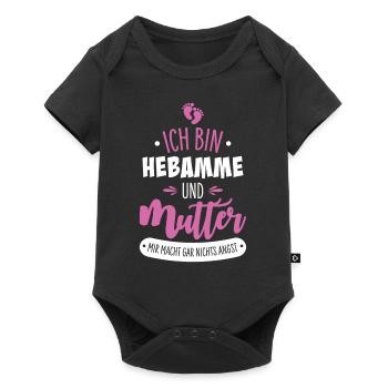 Hebamme Mutter - Baby Premium Kurzarmbody - Schwarz - Vorne