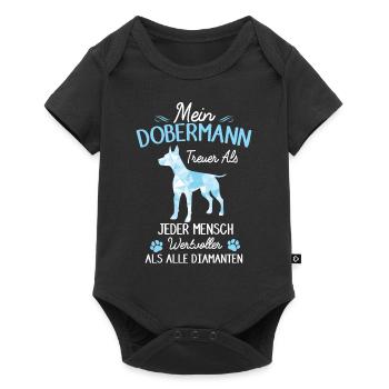 Lustiges Dobermann Hund Spruch Damen Herren - Baby Premium Kurzarmbody - Schwarz - Vorne