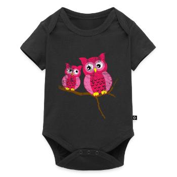 Owl Cute animal - Baby Premium short-sleeve bodysuit - black - Front