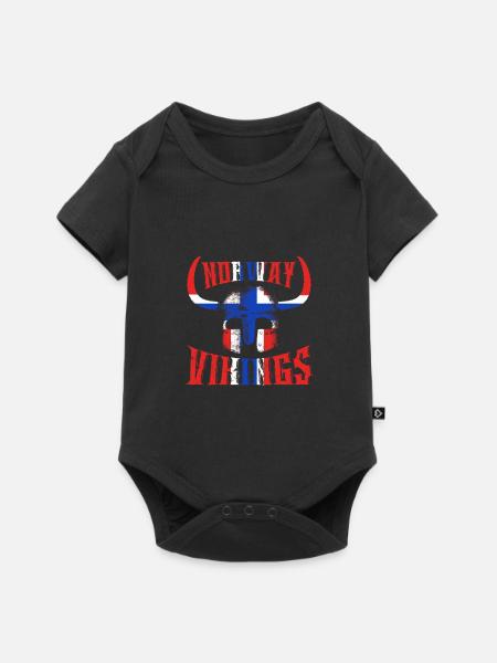 Norwegen Wikinger - Baby Premium Kurzarmbody - Schwarz