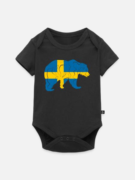 Schweden - Baby Premium Kurzarmbody - Schwarz