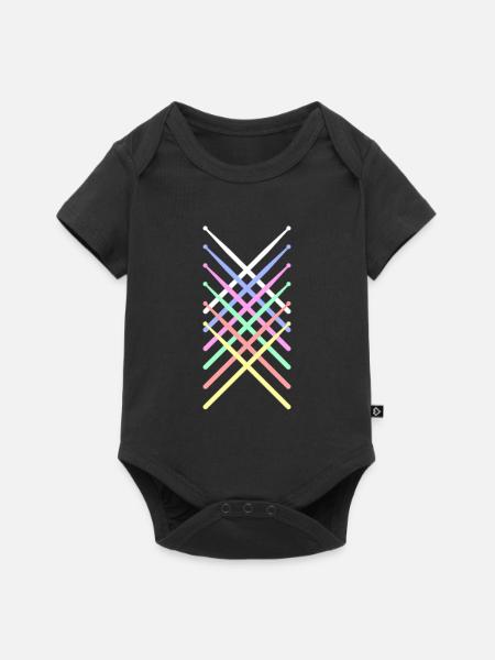 Pauke Schlagzeug Retro - Baby Premium Kurzarmbody - Schwarz