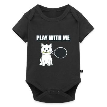 Play With Me Tennis Dog Cat Animal Love Gift - Baby Premium short-sleeve bodysuit - black - Front