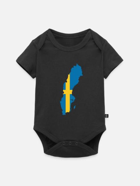 Schweden - Baby Premium Kurzarmbody - Schwarz