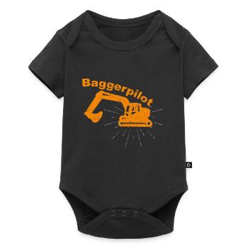 Lustiges Baggerfahrer Bagger Baggerführer baggern - Baby Premium Kurzarmbody - Schwarz - Vorne