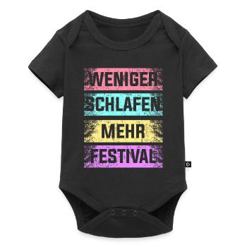 Festival Schlafen Feiern Party Sommer Geschenk - Baby Premium Kurzarmbody - Schwarz - Vorne