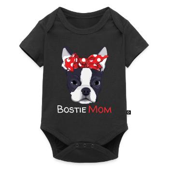 Boston Terrier Maman Bostie Femmes Filles - Body à manches courtes Premium Bébé - noir - Devant