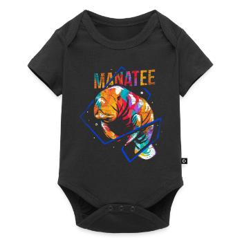 Manatee Dugong polygon - Baby Premium short-sleeve bodysuit - black - Front