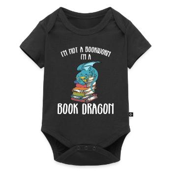 I am not a bookworm but a book dragon - Baby Premium short-sleeve bodysuit - black - Front