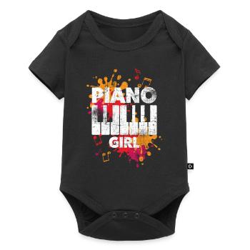 Piano fille - Body à manches courtes Premium Bébé - noir - Devant