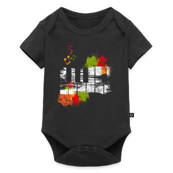 Klavier - Baby Premium Kurzarmbody - Schwarz - Vorne