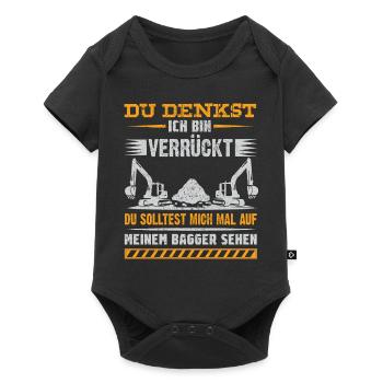 Lustiges Baggerfahrer Bagger Baggerführer baggern - Baby Premium Kurzarmbody - Schwarz - Vorne