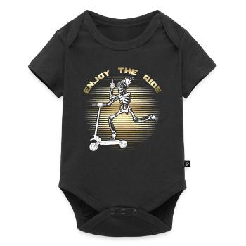 Elektro Elektrischer Tretroller Roller - Baby Premium Kurzarmbody - Schwarz - Vorne