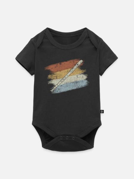 Flöte - Baby Premium Kurzarmbody - Schwarz