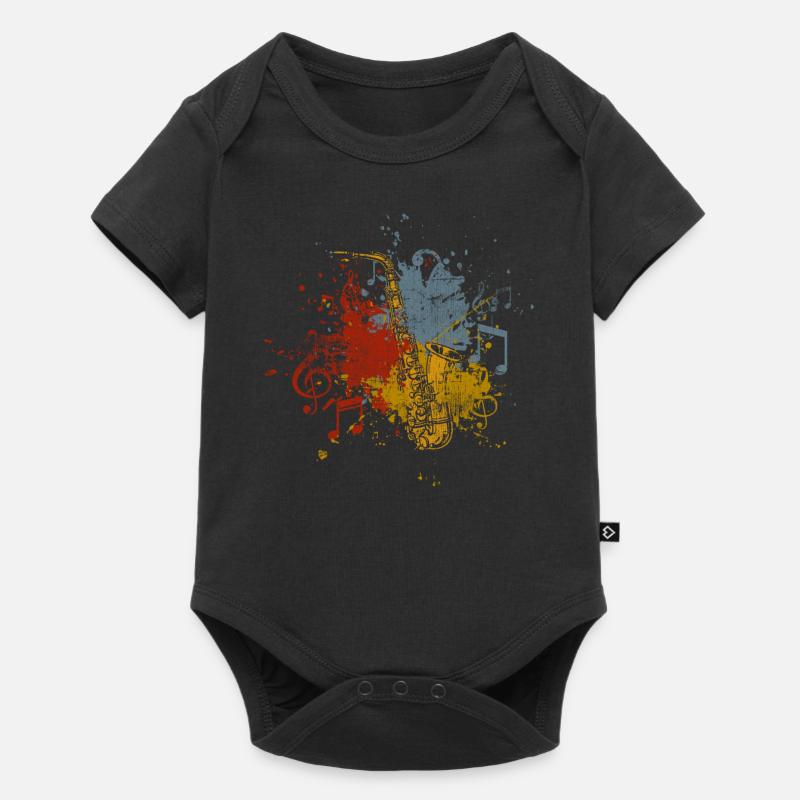 Saxophon - Baby Premium Kurzarmbody - Schwarz