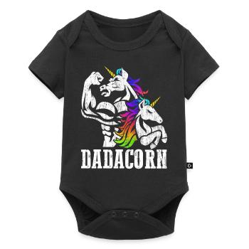 Dadacorn Unicorn Dad Daughter Fathers Day Birthday - Baby Premium short-sleeve bodysuit - black - Front