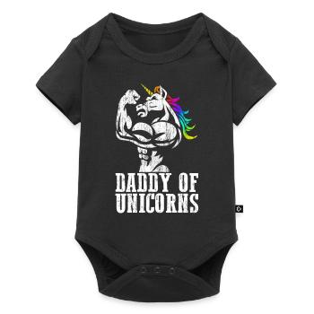 Daddy of Unicorns Dadacorn Dad with Daughters Gift - Baby Premium short-sleeve bodysuit - black - Front
